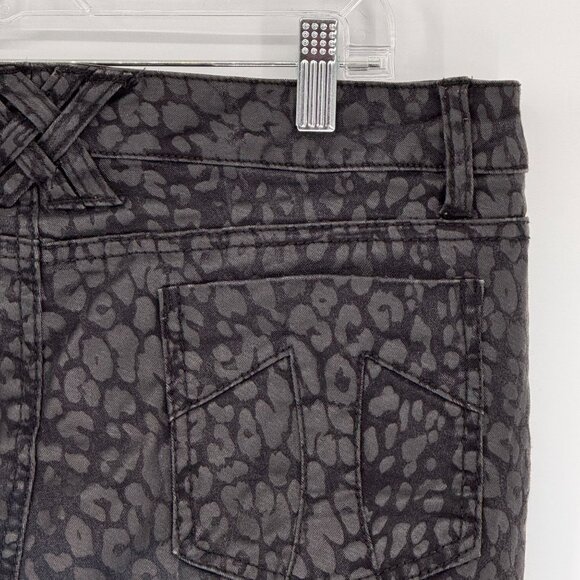 Tripp NYC Leopard‎ Print Skinny Jeans 15 Black Skull Emo Grunge Goth Rockstar - Picture 7 of 8
